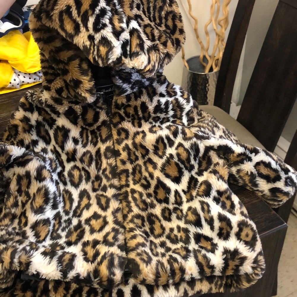 Leopard cheetah print fur coat